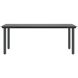  Vrtna garnitura - 6-dijelni vrtni blagovaonski set s jastucima poliratan i staklo Siva 200 x 100 x 74 cm 6 | shoptok.hr