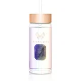 Clear Quartz Straw Water Bottle staklena boca za vodu sa slamkom Hologram - Amethyst 400 ml