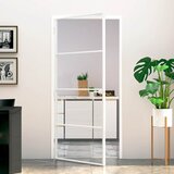 Sobna vrata bijela 93x201,5 cm kaljeno staklo i aluminij tanka | shoptok.hr