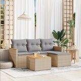 Maison Chic Seti vrtnega pohištva - Vrtna garnitura - Vrtni pohištvo set 5-delna z blazinami bež poli ratan, (21816580) | Shoptok.si