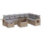 vidaXL 9-dijelni set vrtnih sofa s jastucima bež od poliratana | shoptok.hr
