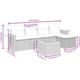  6-dijelni set vrtnih sofa od poliratana s jastucima sivi | shoptok.hr