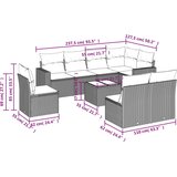 vidaXL 9-dijelni set vrtnih sofa od poliratana s jastucima sivi | shoptok.hr