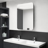 vidaXL LED kopalniška omarica z ogledalom sijoče siva 60x11x80 cm Cene