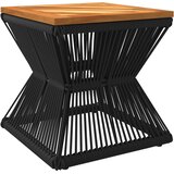  Stolić sa žičanom bazom crni 38x38x38 cm masivno drvo bagrema | shoptok.hr