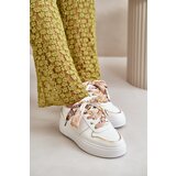 Boto Women's Platform Sneakers With Decorative Lacing White Mistra Cene