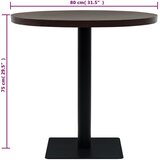  Okrugli stol za bistro od MDF-a i čelika 80x75 cm tamni pepeljasti | shoptok.hr