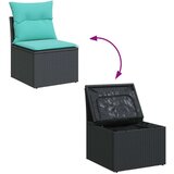  Vrtna garnitura - 13-dijelni set vrtnih sofa s jastucima poliratan crni - Crna 1 | shoptok.hr