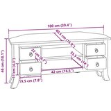  omarica Naravna 100 x 40,5 x 46 cm Masivni mahagonijev les, (5000232348) | Shoptok.si