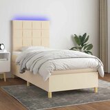  box spring s madracem LED krem 90x200 cm od tkanine | shoptok.hr