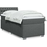 vidaXL Box spring postelja z vzmetnico temno siva 90x200 cm blago | Shoptok.si