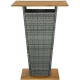 barski stol sivi 80x80x110 cm poliratan i masivno drvo bagrema