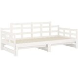  Izvlečna dnevna postelja bela trdna borovina 2x(90x190) cm, (20723983) | Shoptok.si