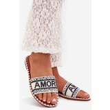 Boto Ladies flat sandals with decoration Amore white Avelina | ePonuda.com