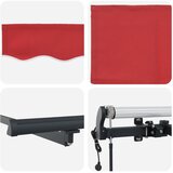  Skrovita tenda Crvena 350 x 250 cm Tkanina i Aluminij | shoptok.hr