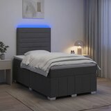  LED okvir za krevet s madracem Tamnosiva 120 x 190 cm Tkanina | shoptok.hr