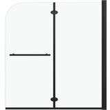  Sklopiva vrata za tuš-kabinu s 2 ploče ESG 120 x 140 cm crna | shoptok.hr