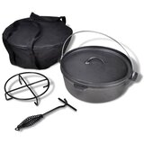 vidaXL Litoželezni lonec Dutch Oven 5,6 L z dodatki, (20721617) Cene