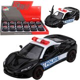  Sportski automobil Policijski automobil s motoriziranim metalnim navlakom za povlačenje Crni 1:43 | shoptok.hr
