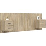  Posteljno vzglavje z omaricami sonoma hrast konstruiran les, (20794462) | Shoptok.si