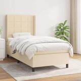  Krevet s oprugama i madracem krem 90 x 200 cm od tkanine | shoptok.hr
