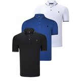 Dewberry TRIPLE SET T8586 MEN'S T-SHIRT-BLACK-WHITE-SAKS Cijene