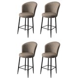 Hanah home Fora - Cappuccino, Black CappuccinoBlack Bar Stool Set (4 Pieces) | ePonuda.com