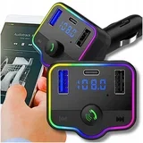RGB auto FM transmiter MP3 bluetooth 5.0 i punjač 2x USB 3.0 12-24V