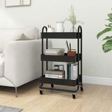 Kolica s 3 razine crna 43 x 34 x 79 cm čelična | shoptok.hr