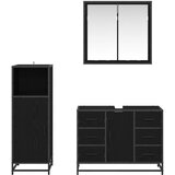  Set namještaja za kupaonicu 3 kom. Crni hrast 80 x 33 x 60 cm | shoptok.hr