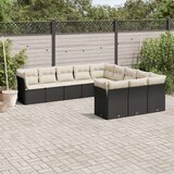  11-dijelni set vrtnih sofa od poliratana s jastucima crni Cijene