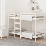 Krevet na kat bijeli 90 x 190 cm od masivne borovine | shoptok.hr