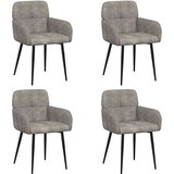  Trpezarijske stolice 4 pcs Umetnička suknja koža Svjetlosiva | shoptok.hr