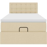  Otomanski okvir kreveta s madraca krem 90x190cm od tkanine | shoptok.hr
