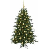  Umjetno božićno drvce s kuglicom 150 cm 150 LED lampica - 150 cm s LED žaruljama i zlatnim kuglicama | shoptok.hr