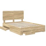  Konstrukcija postelje Sonoma hrast 150 x 200 cm Konstruiran les, (5000102251) | Shoptok.si
