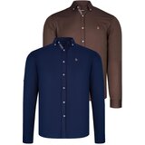 Dewberry DUAL SET G674 MENS SHIRT-NAVY BLUE-EARTH | shoptok.hr
