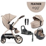 Egg 3 dječja kolica 4u1 s autosjedalicom Shell 360 i ISOFIX bazom, Feather | shoptok.hr
