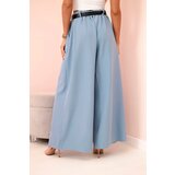 Kesi Włoski Pants with a belt and wide legs light denim | shoptok.hr