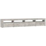 TV ormarić s LED svjetlima siva boja betona 240x35x40 cm | shoptok.hr