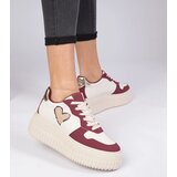 D/CEO marka niezdefiniowana Burgundy women's sneakers with glittery heart Laira | ePonuda.com
