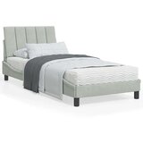  Okvir kreveta s LED svjetlima svjetlosivi 80x200 cm baršunasti | shoptok.hr