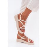 Boto Women's Platform Sandals With Straps Light Beige Civara | ePonuda.com