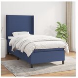 vidaXL Box spring postelja z vzmetnico moder 90x190 cm blago | Shoptok.si