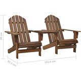  Vrtne stolice Adirondack sa stolićem od masivne jelovine smeđe | shoptok.hr