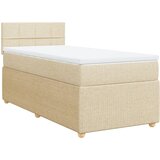 vidaXL Box spring postelja z vzmetnico krem 80x200 cm blago, (21307277) | Shoptok.si