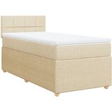 vidaXL Okvir kreveta s oprugama i madrac krem 80x200 cm od tkanine | shoptok.hr