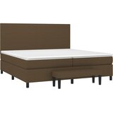 Krevet s oprugama i madracem tamnosmeđi 200x200 cm od tkanine | Eponuda.ba