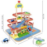 Kruzzel drvena parkirna garaža s helikopterom i 4 autića, 3 razine | shoptok.hr