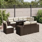  9-dijelni set vrtnih sofa s jastucima poliratan smeđi | shoptok.hr